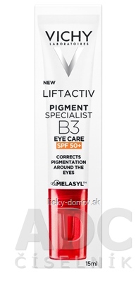 VICHY LIFTACTIV PIGMENT SPECIALIST B3 EYE CARE očný krém proti tmavým škvrnám s ochranným faktorom SPF50+ 1x15 ml