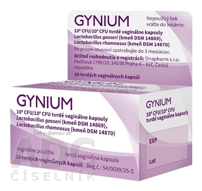 GYNIUM cps vad 10^8 CFU/10^8 CFU (obal Al viacdávk.) 1x10 ks