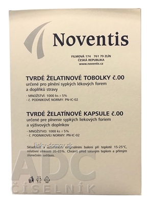 Noventis želatinové kapsuly veľkosť 00 Fagron biela 1x1000 ks