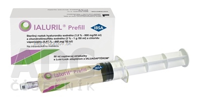 IALURIL Prefill sterilný roztok v naplnenej striekačke s Luer-Lock adaptérom a Ialuadaptérom, 1x50 ml
