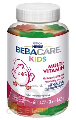 BEBACARE KIDS MULTIVITAMIN želé medvedíky, príchuť pomaranč, jahoda a jablko 1x60 ks