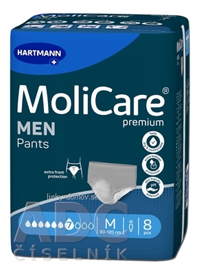 MoliCare Premium MEN PANTS 7 kvapiek M inkontinenčné naťahovacie nohavičky, obvod 80 - 120 cm, 1x8 ks