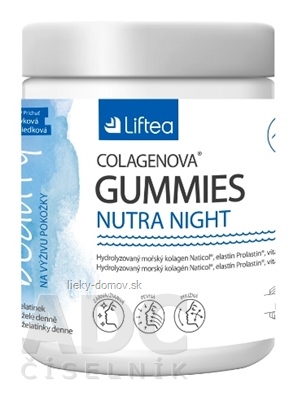 Liftea COLAGENOVA GUMMIES NUTRA NIGHT želatínky, čučoriedková príchuť 1x60 ks