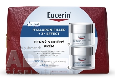Eucerin Kazeta HYALURON-FILLER+3xEFFECT HYAL denný krém 50 ml + nočný krém 50 ml (akcia 2025) 1x1 set