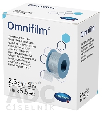 Omnifilm fixačná náplasť z transparentnej fólie na cievke (2,5 cm x 5 m) 1x1 ks