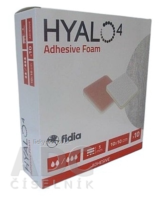 HYALO4 Adhesive Foam krytie na rany, silikónové, penové (PU) bez okrajov, adhezíve, 10x10 cm, 1x10 ks