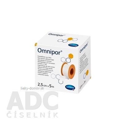 Omnipor fixačná náplasť z bieleho netkaného textilu na cievke (2,5 cm x 5 m) 1x1 ks