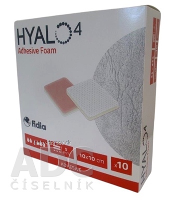 HYALO4 Adhesive Foam Border krytie na rany, silikónové, penové (PU) s okrajmi, adhezíve, 10x10 cm, 1x10 ks