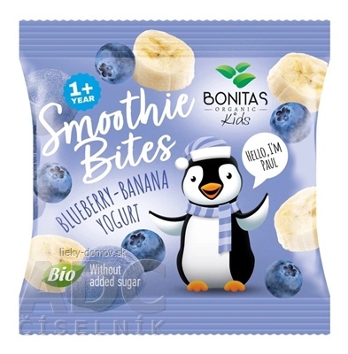 BONITAS Smoothie Bites Bluberry-Banana Yogurt BIO mrazom sušená čučoriedka-banán s jogurtom 1x10 g
