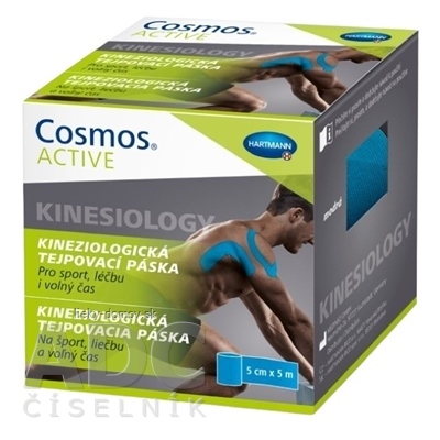 Cosmos ACTIVE Kineziologická tejpovacia páska modrá (5 cm x 5 m) 1x1 ks