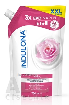 INDULONA Tekuté mydlo RUŽA ošetrujúce, na ruky, náhradná náplň 1x750 ml