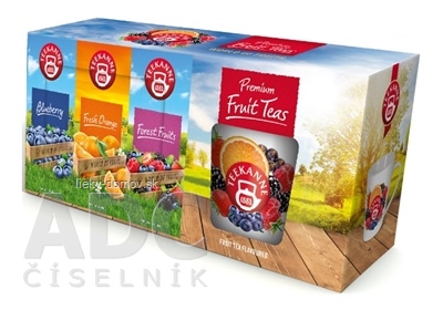 TEEKANNE ON-PACK WOF + HRNČEK ovocné čaje (Blueberry+Fresh Orange+Forest Fruits) + hrnček, 1x1 set