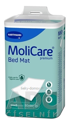 MoliCare Premium Bed Mat 5 kvapiek absorpčná podložka, 60x60 cm, (inov.2020) 1x30 ks