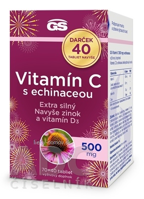 GS Vitamín C 500 mg s echinaceou Darček tbl 70+40 navyše (110 ks)
