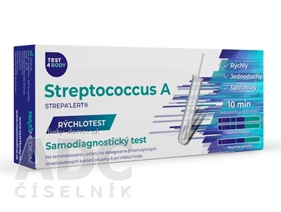MAXIMEDICAL Rýchlotest Streptococcus A samodiagnostický test steru zo sliznice hrdla, 1x1 set