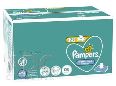 PAMPERS Baby Wipes Fresh Clean Box vlhčené obrúsky 12x52 ks (624 ks)