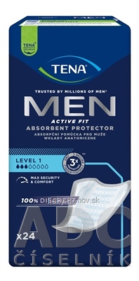 TENA Men Level 1 inkontinenčné vložky pre mužov (inov.2022) 1x24 ks