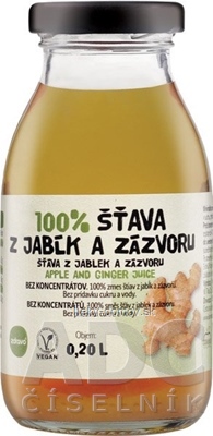 zdravo 100% ŠŤAVA Z JABĹK A ZÁZVORU 1x200 ml