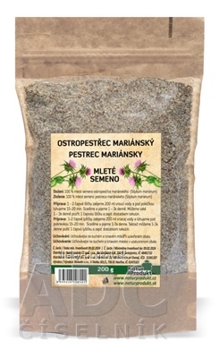 NaturProdukt Pestrec mariánsky Mleté semeno 1x200 g