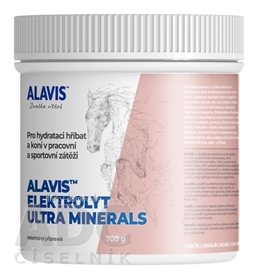 ALAVIS ELEKTROLYT ULTRA MINERALS prášok, na rehydratáciu pre kone 1x700 g