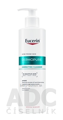 Eucerin DERMOPURE CLINICAL Exfoliačný čistiaci gél pleť so sklonom k akné, na tvár a telo 1x400 ml
