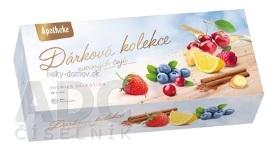APOTHEKE KOLEKCIA Darčeková - prémiové čaje ovocné, bylinné a pravé čaje (10 druhov) v nálevových vreckách 1x90 ks