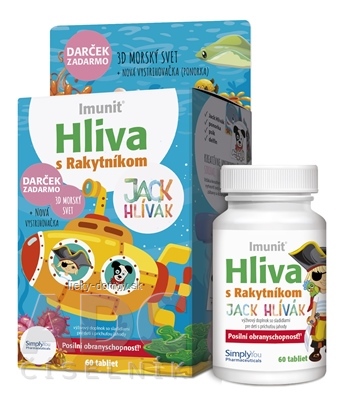 HLIVA s Rakytníkom JACK HLIVÁK - Imunit tbl pre deti 60 ks + Darček 3D morský svet, 1x1 set