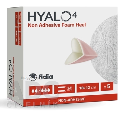 HYALO4 Non Adhesive Foam Heel krytie na rany, penové (PU), neadhezíve, s pätou (kapsovitý tvar), 18x12 cm, 1x5 ks