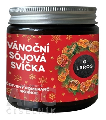 LEROS VIANOČNÁ SÓJOVA SVIEČKA vonná sviečka s vôňou červeného pomaranča & škorice 1x120 ml