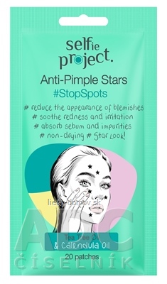 selfie project Náplasti na tvár proti akné v tvare hviezdičiek 1x20 ks