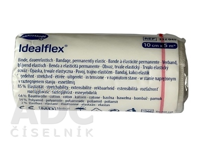 Idealflex obväz elastický krátkoťažný 85% (10cm x 5m) (332049) 1x1 ks