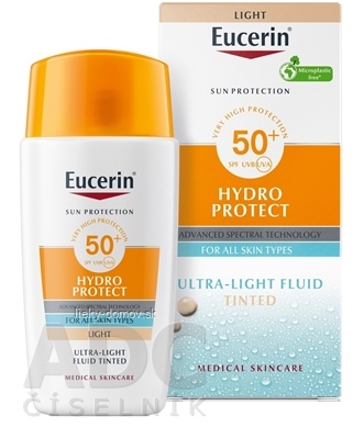 Eucerin SUN Ultra ľahký FLUID SPF 50+ svetlý, na tvár, na opaľovanie 1x50 ml