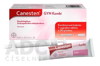 Canesten GYN Kombi tbl vag (blis.Al) 1x500 mg + crm der (tuba Al) 1x20 g, 1x1 set