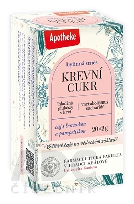 APOTHEKE FARMA KRVNÝ CUKOR bylinná zmes, čaj v nálevových vreckách 20x2 g (40 g)