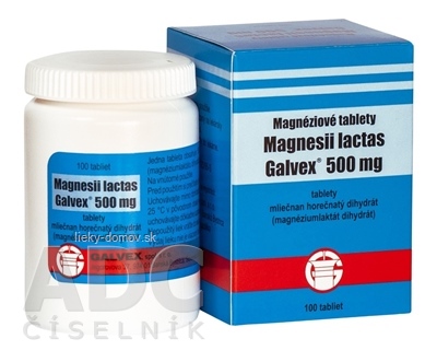 Magnesii lactas Galvex 500 mg tbl 0,5 g (obal PE) 1x100 ks