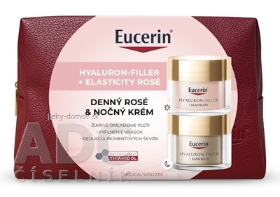 Eucerin Kazeta HYALURON-FILLER+ELASTICITY ROSÉ denný krém rosé SPF30 50 ml + nočný krém 50 ml (akcia 2025) 1x1 set