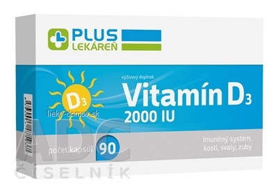 PLUS LEKÁREŇ Vitamín D3 2000 I.U. cps 1x90 ks