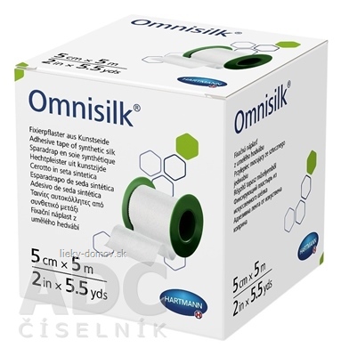 Omnisilk fixačná náplasť z umelého hodvábu na cievke (5 cm x 5 m) 1x1 ks