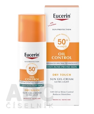 Eucerin SUN OIL CONTROL FACE SPF 50+ ochranný krémový gél na opaľovanie na tvár 1x50 ml
