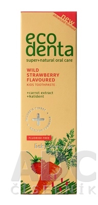 EcoDenta KIDS WILD STRAWBERY flavoured detská zubná pasta s príchuťou lesná jahoda 1x75 ml