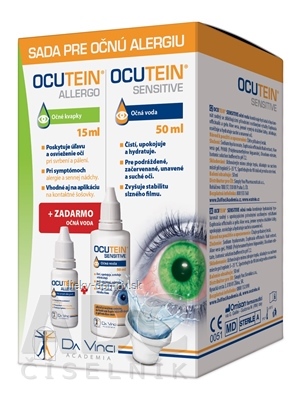 OCUTEIN ALLERGO očné kvapky 15 ml + zadarmo OCUTEIN SENSITIVE očná voda 50 ml, 1x1 set