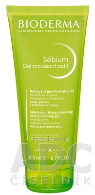 BIODERMA Sébium Gel moussant actif intenzívny čistiaci penivý gél, tuba 1x200 ml