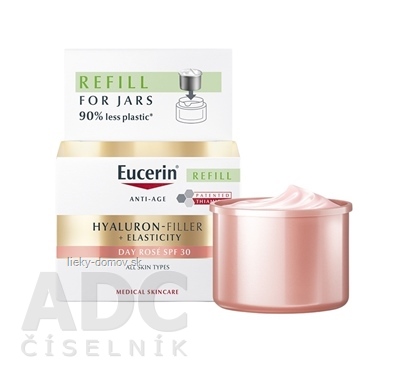 Eucerin HYALURON-FIL.+ELASTICITY Denný krém REFILL Rosé, SPF30, anti-age, náhradná náplň 1x50 ml