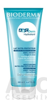 BIODERMA ABCDerm Hydratant (V2) telové mlieko, jemné hydratačné (inov.2019) 1x200 ml