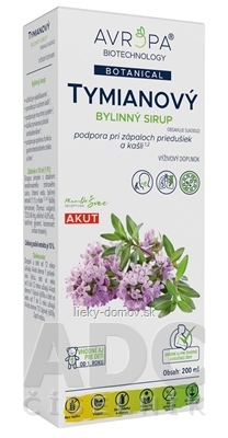 AVROPA Tymianový bylinný sirup 1x200 ml