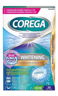 COREGA WHITENING antibakteriálne čistiace tablety 1x30 ks
