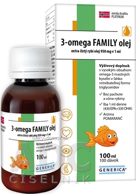 GENERICA 3-omega FAMILY olej extra čistý rybí 1x100 ml