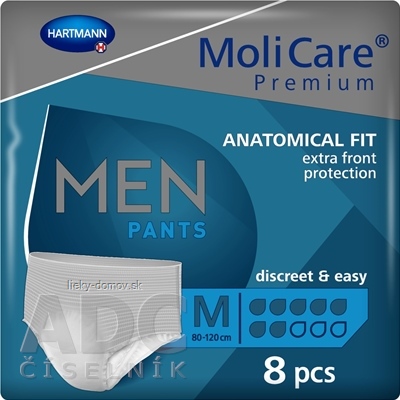 MoliCare Premium MEN PANTS 7 kvapiek M inkontinenčné naťahovacie nohavičky 1x8 ks