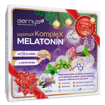 Barnys HypnoX KompleX MELATONÍN cps (vianočné balenie) 2x30 (60 ks)
