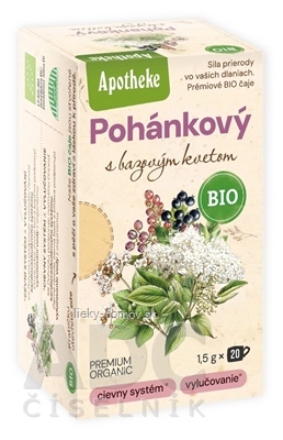 APOTHEKE BIO POHÁNKOVÝ ČAJ bylinná zmes v nálevových vreckách 20x1,5 g (30 g)